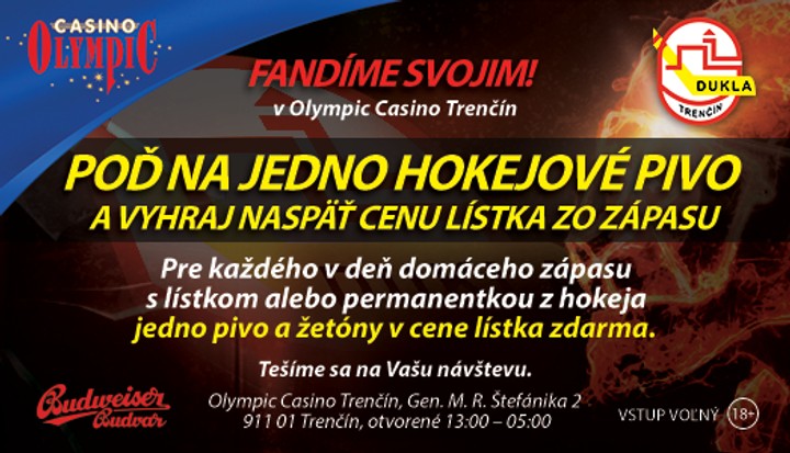 Súťaže s Casinom Olympic - Poď na jedno hokejové pivo a koleso šťastia